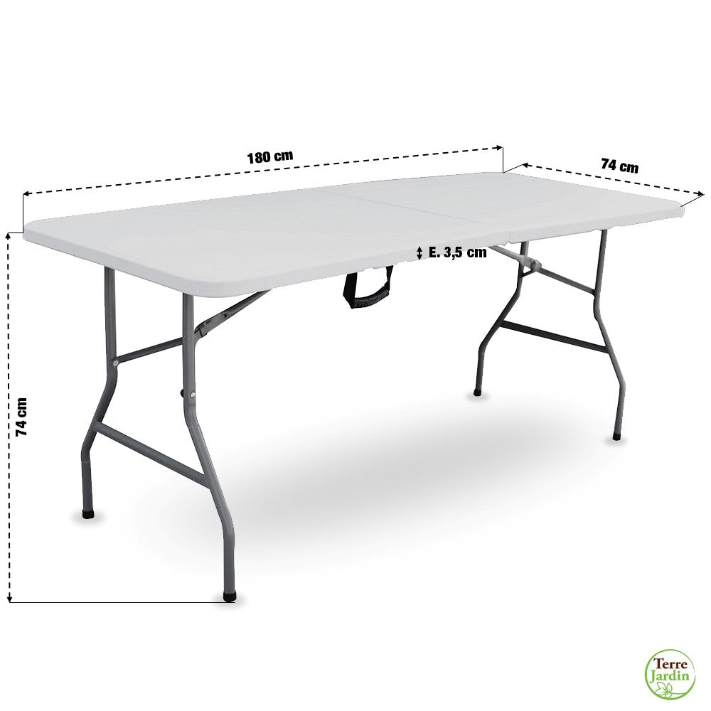 Table de réunion pliante - rectangulaire - L160 x H74 x P70 cm - gris/noir