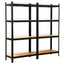 ETAGERE METAL CHARGES LOURDES DOUBLE MODULABLE L210xP40xH150 CM NOIR