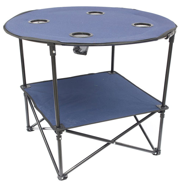 TABLE PIQUE-NIQUE PLIANTE AVEC ÉTAGÈRE & TABLE PIQUE-NIQUE PLIANTE AVEC ÉTAGÈRE BLEUE