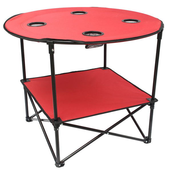 TABLE PIQUE-NIQUE PLIANTE AVEC ÉTAGÈRE (1) & TABLE PIQUE-NIQUE PLIANTE AVEC ÉTAGÈRE ROUGE