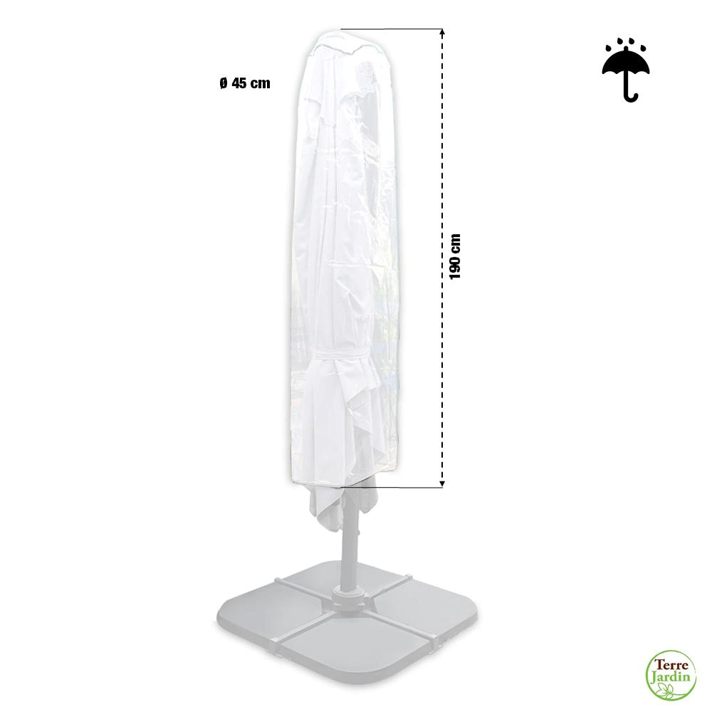 HOUSSE PARASOL DÉPORTÉ PLASTIQUE BLANC (1)