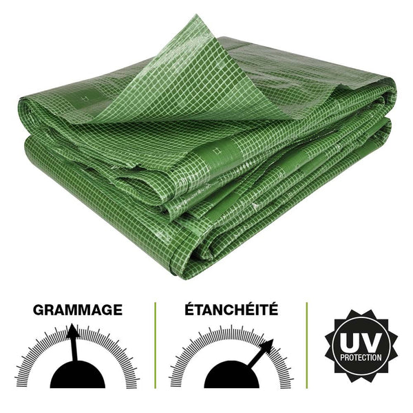 BÂCHE DE PROTECTION ARMÉE VERTE 4 X 3 M